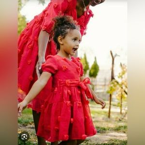 Ivy City Mom and Me First Kiss Pom Pom Dresses